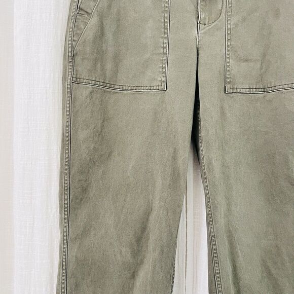 Land's End Military Green Cotton Blend Pocketed Womens Pants Size 8 - Picture 3 of 9